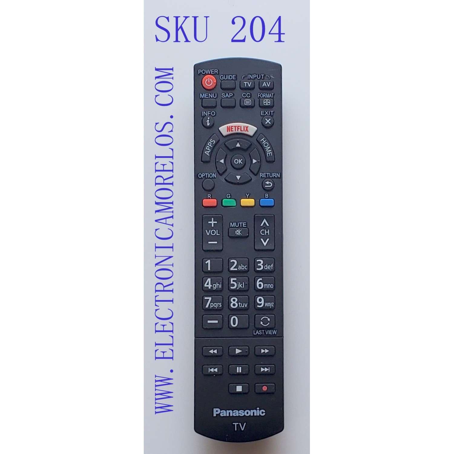 CONTROL REMOTO PARA SMAR TV PANASONIC  ((NUEVO )) MANDO A DISTANCIA (( ORIGINAL )) / NUMERO DE PARTE 06-5N2W49 / EC1008 / 06-5N2W49-PA08XS / Z00000-H491012(211005A)-002225 / MODELOS RC1008T / TH-40CS610A / TH-49DX600U